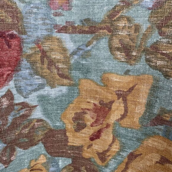 Mulberry Home England Secret Garden Cabbage Roses Floral Fabric Linen 2.5 Yards - Picture 5 of 14